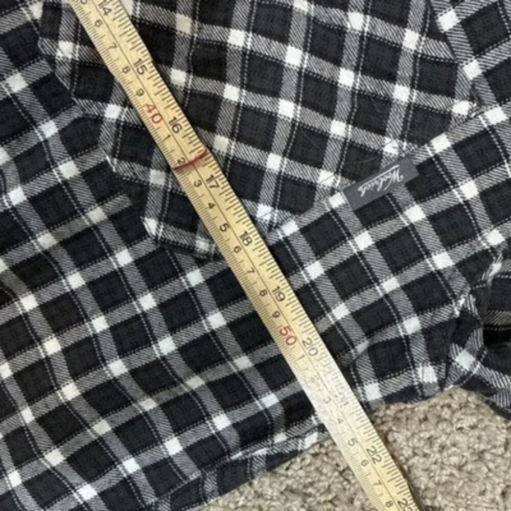 Woolrich‎ Men's Plaid Flannel Button Down Shirt Black/White Size XL Tall EUC